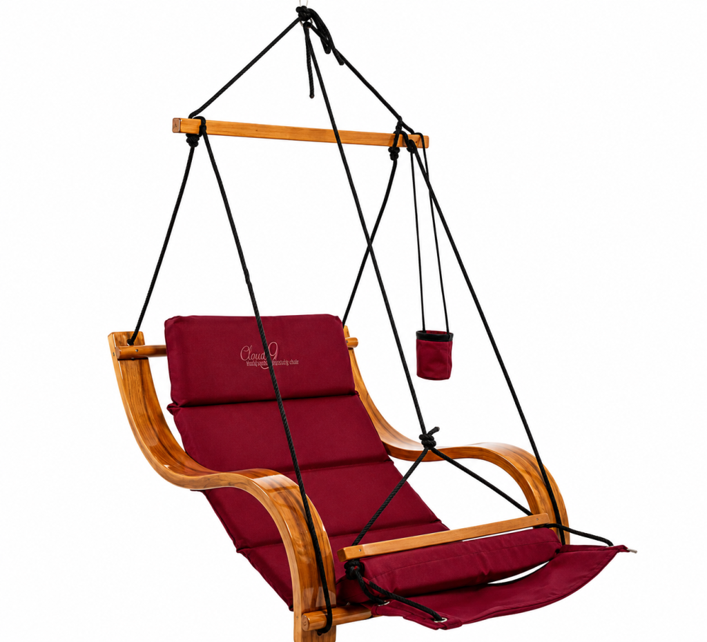 Burgundy Cloud 9 Hanging Chair Plain Fabric