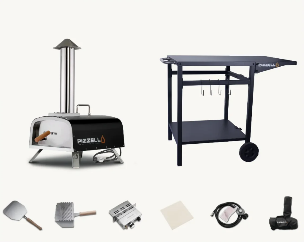 Outdoor Pizza Oven Propane Wood Bundle Staging V1 Black 2