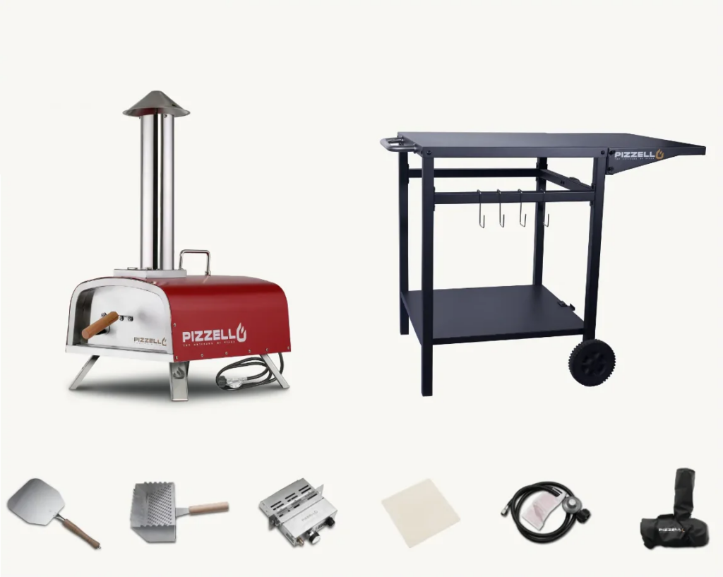 Outdoor Pizza Oven Propane Wood Bundle Staging V1 Red 2